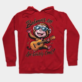 Funky Jamming: Baboon Guitarist Hoodie